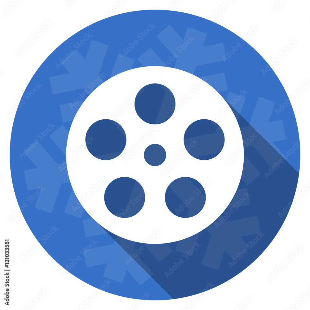 film blue flat design christmas winter web icon with snowflake