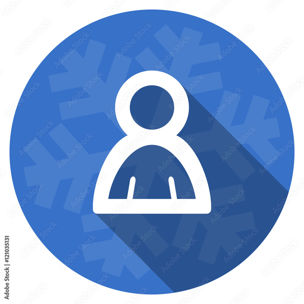 person blue flat design christmas winter web icon with snowflake person blue flat design christmas winter web icon with snowflake