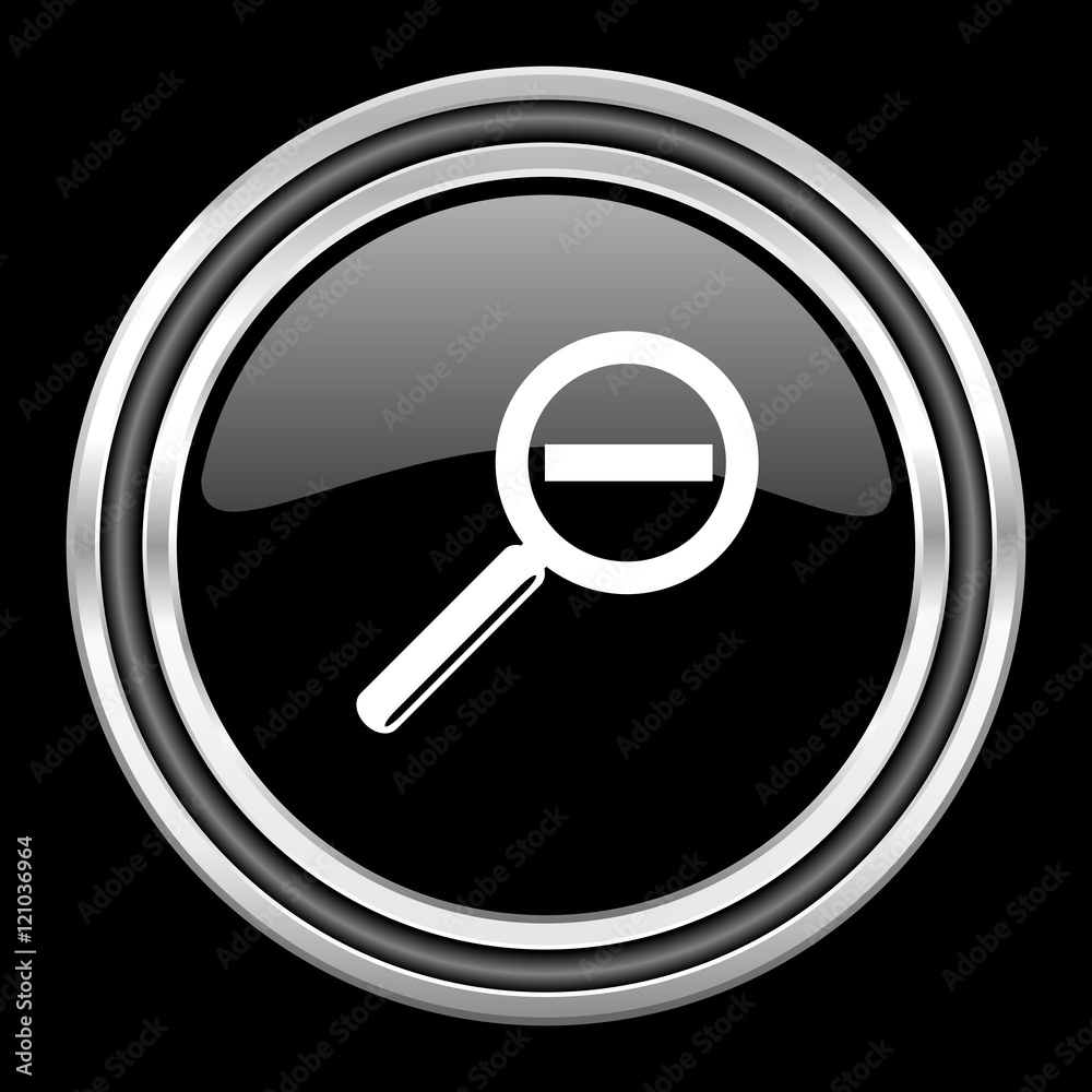 lens silver chrome metallic round web icon on black background lens silver chrome metallic round web icon on black background