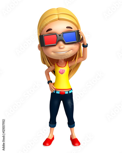 kid girl with 3D goggle © visible3dscience