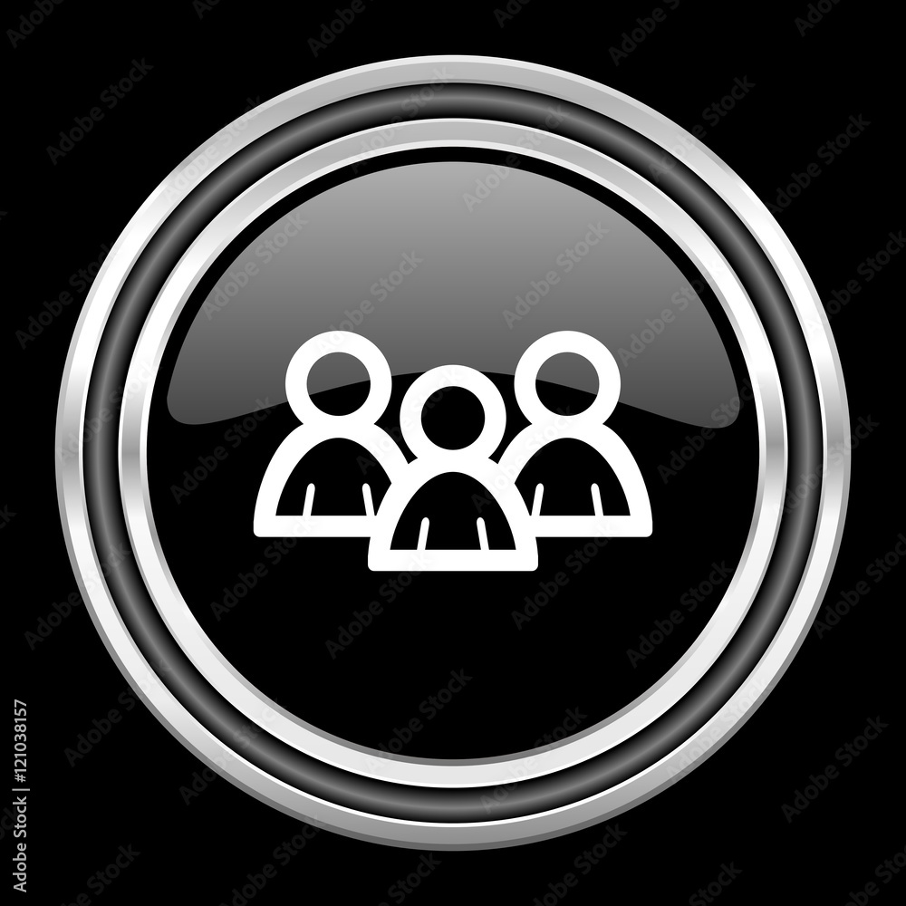 forum silver chrome metallic round web icon on black background forum silver chrome metallic round web icon on black background