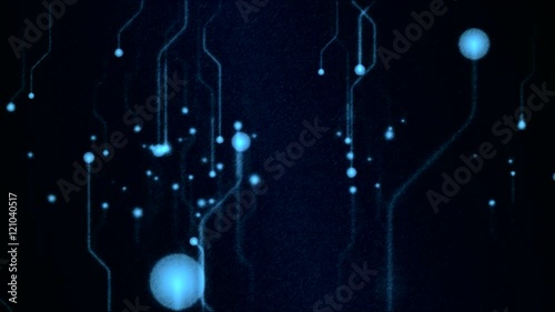 Abstract Technology Circuit Background Animation - Loop Blue