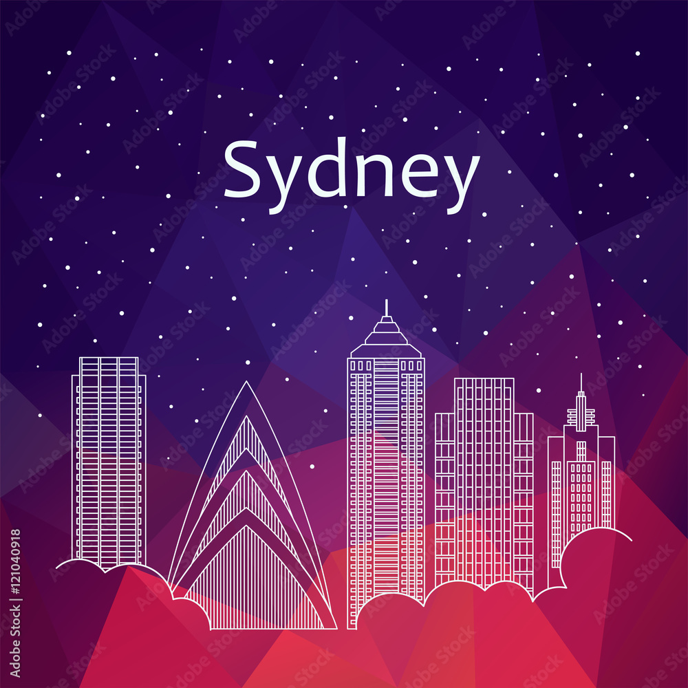 Sydney for banner, poster, illustration, game, background