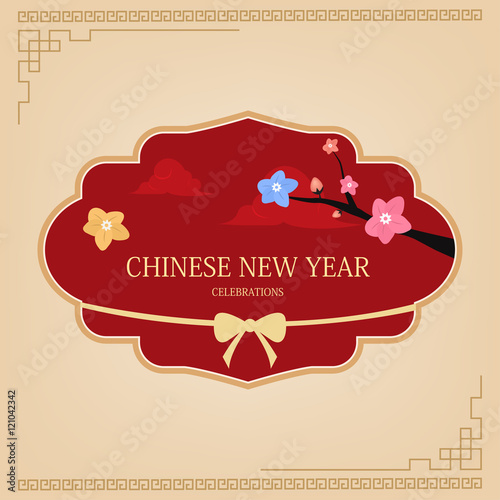 Chinese new year design elements. Chinese label.