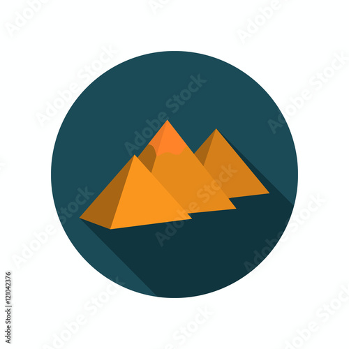 The Egyptian pyramids color icon. Flat design