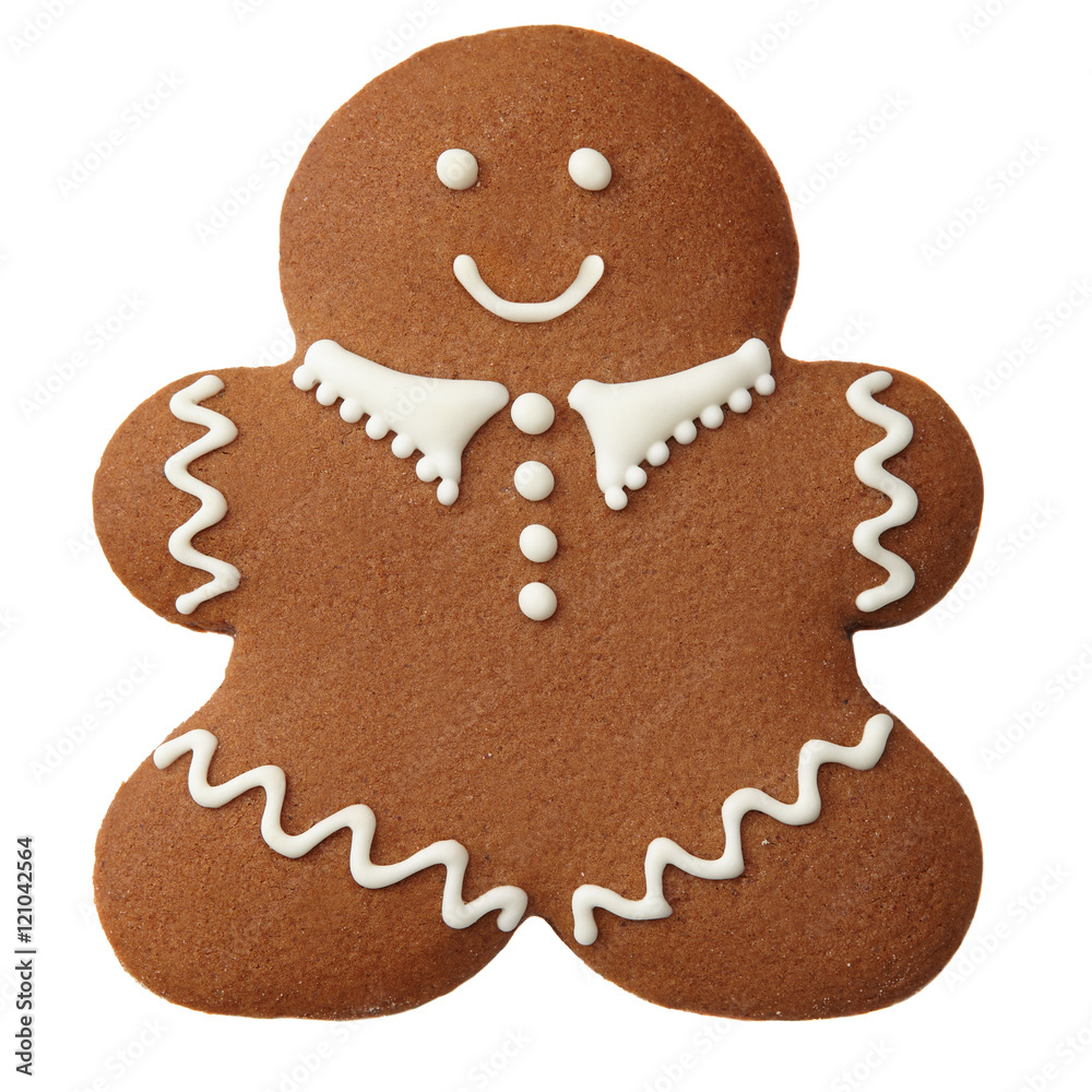 Christmas gingerbread man on a white background Christmas gingerbread man on a white background