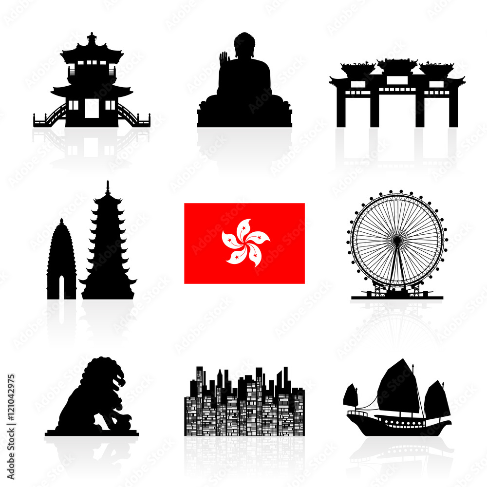 Naklejka premium Hongkong podróży zabytków.