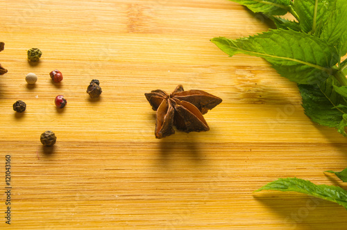 Fresh spearmint herb and spices