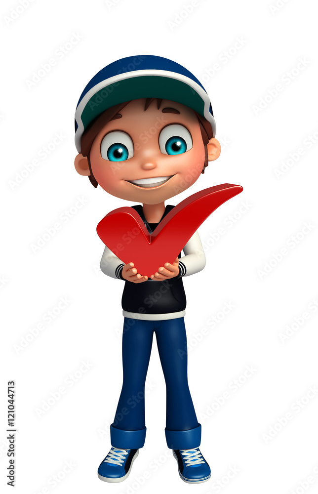 kid boy with right sign kid boy with right sign