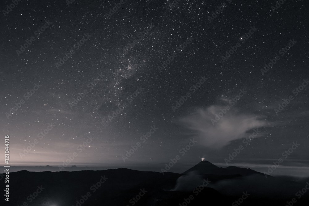 Sunrise at Mount Bromo volcano, the magnificent view of Mt. Brom Sunrise at Mount Bromo volcano, the magnificent view of Mt. Brom
