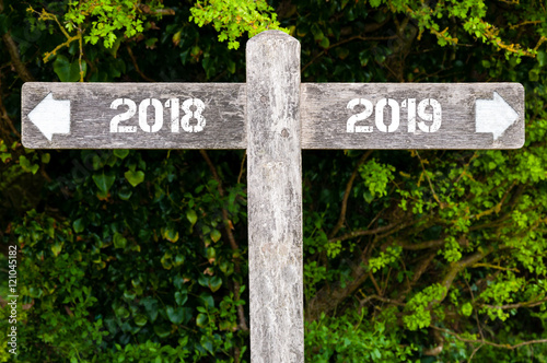 Year 2018 versus 2019 directional signs