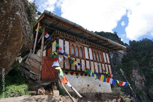 Traveller's hut on a mountain in Bhutan photo