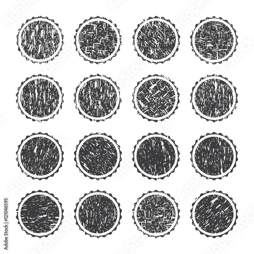 Document Stamp Label Grunge Style Set
