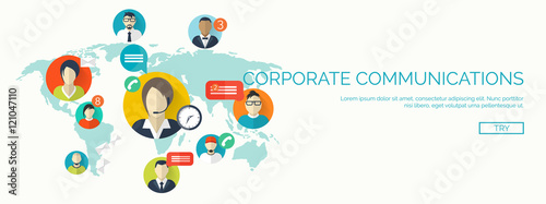 Vector illustration. Flat background. Social media, chatting. Global communication. Laptop, computer, loudspeaker. Emailing. Web chat, internet messages. Sms.