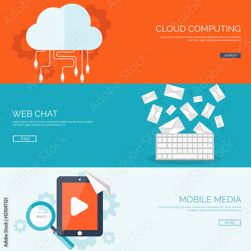 Vector illustration. Flat background. Social media, chatting. Global communication. Laptop, computer, loudspeaker. Emailing. Web chat, internet messages. Sms.
