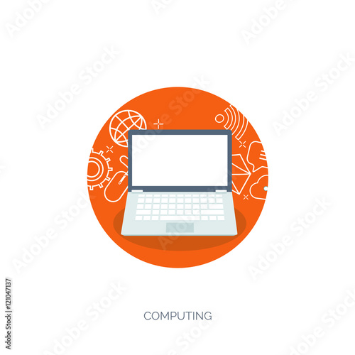 Vector illustration. Flat background. Social media, chatting. Global communication. Laptop, computer, loudspeaker. Emailing. Web chat, internet messages. Sms.