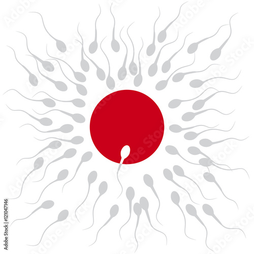 Vector background sperm that runs towards the egg, Competition c