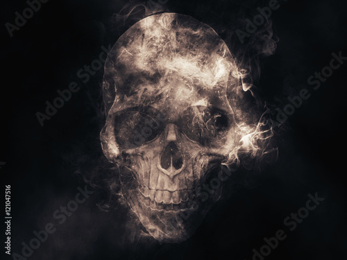 Smoke skull illustration