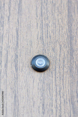 A spy hole on the entrance door