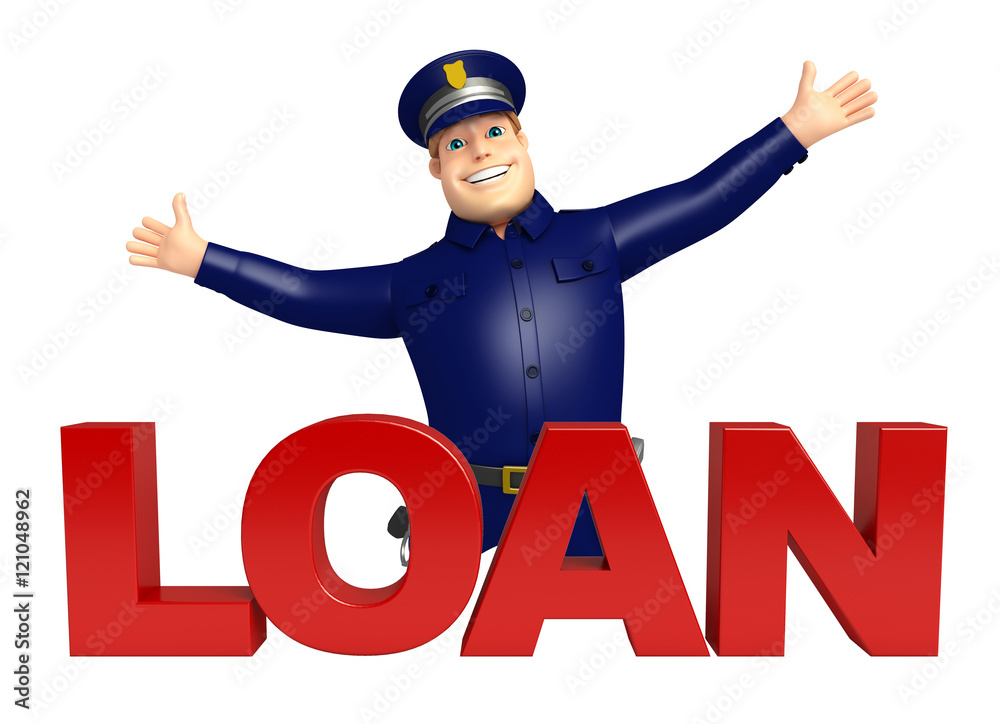 Police with Loan sign Police with Loan sign
