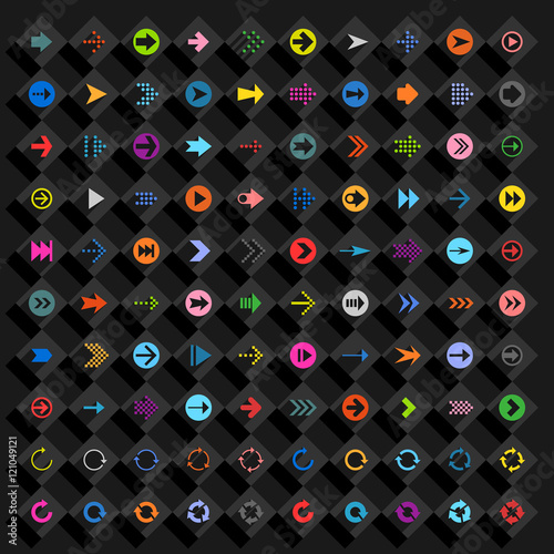 Flat arrow icon rhombus web button