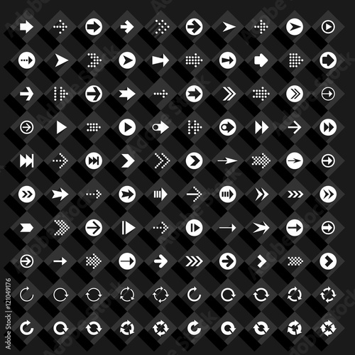 Flat arrow icon rhombus web button
