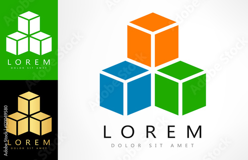 Colorful cubes. Vector illustration on white background