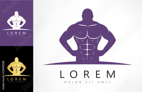 bodybuilder vector logo