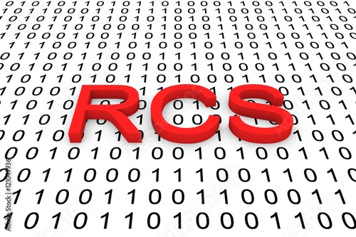 RCS in the form of binary code, 3D illustration photo