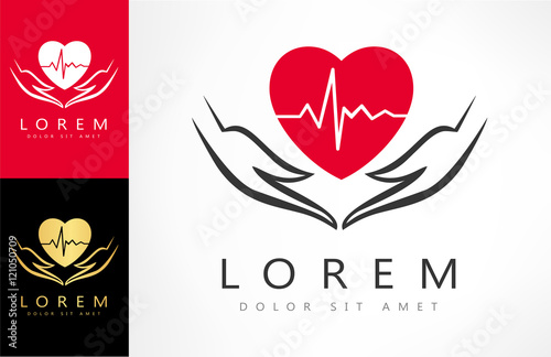 Illustration of save heart with heartbeat concept 