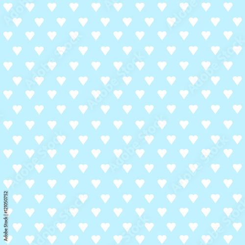 Seamless vector pattern with white hearts on pastel background