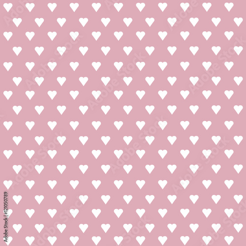 Seamless vector pattern with white hearts on pastel background
