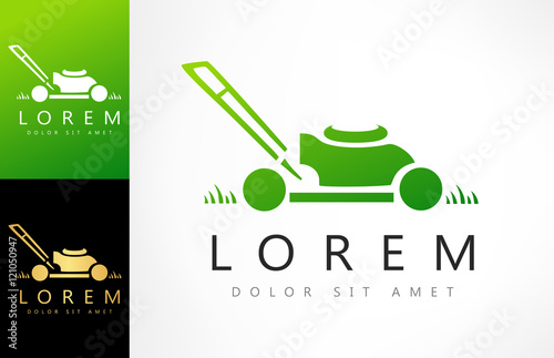 lawn mower logo vector