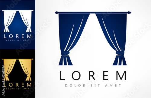 Curtains logo. Vector illustration.