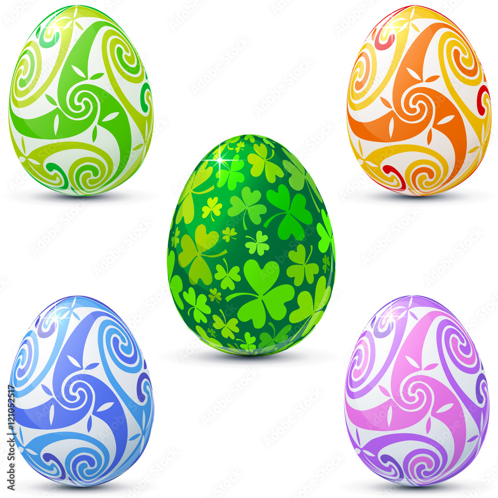 Easter eggs icon set in celtic style Easter eggs icon set in celtic style
