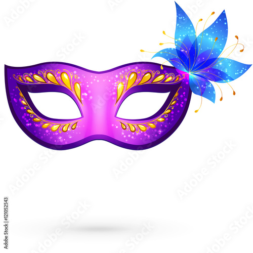 Vector violet venitian carnival mask