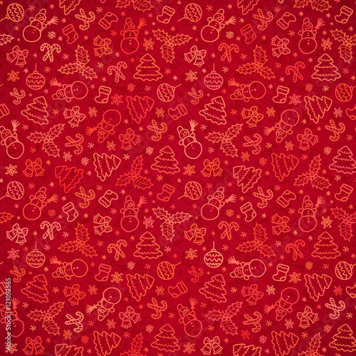 Red Christmas paper vector seamless pattern