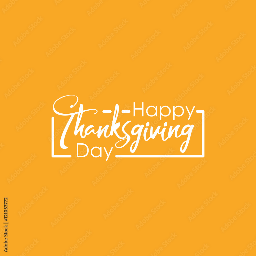 Happy Thanksgiving Day. Vector Illustration with Hand Lettered Text