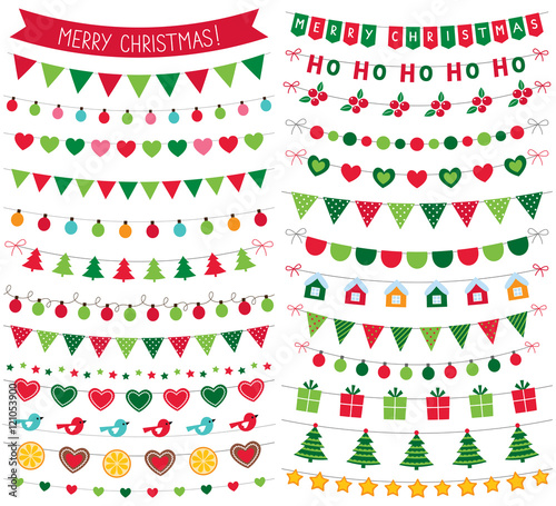 Christmas decoration, isolated design elements set