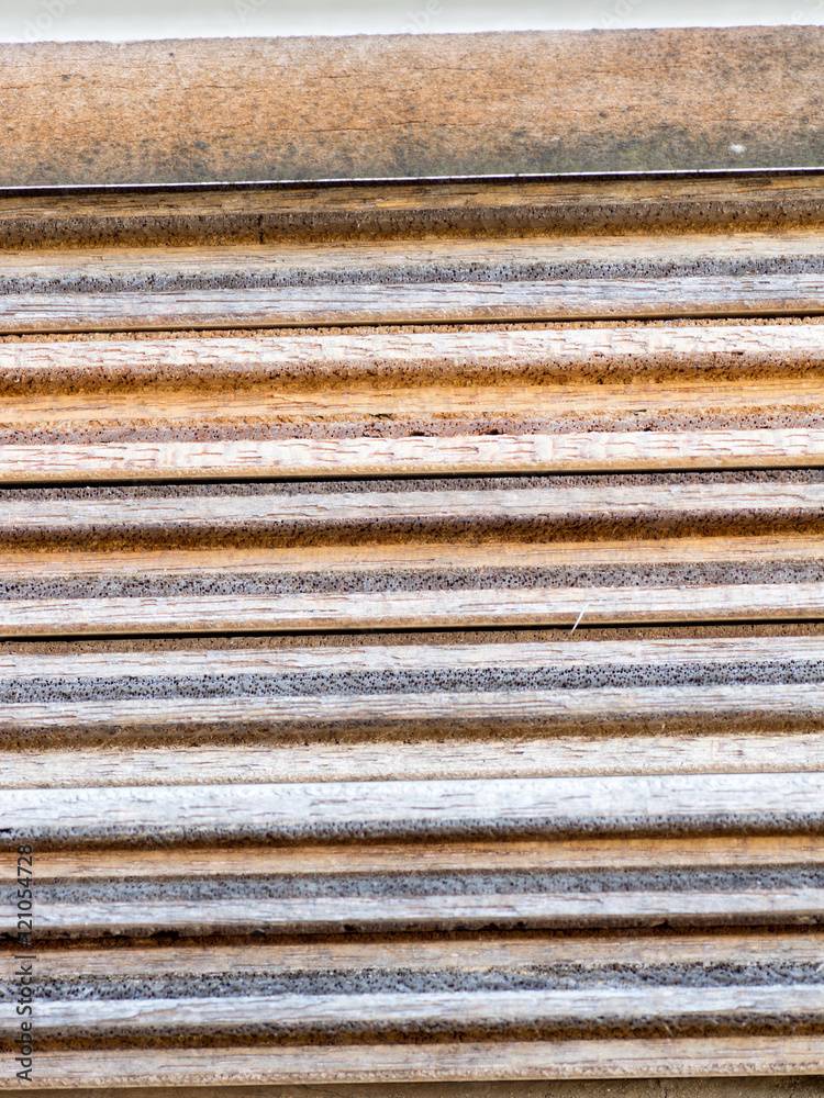 Surface of a piled plywood boards