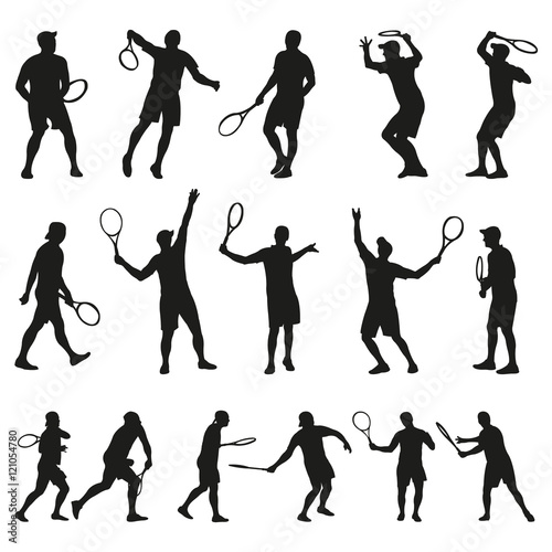 Tennis Player Vector Silhouettes