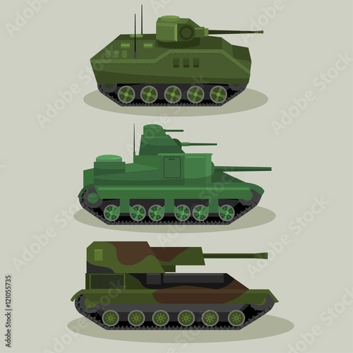 Military Vector tanks image design set in different variations for your design, illustration needs.