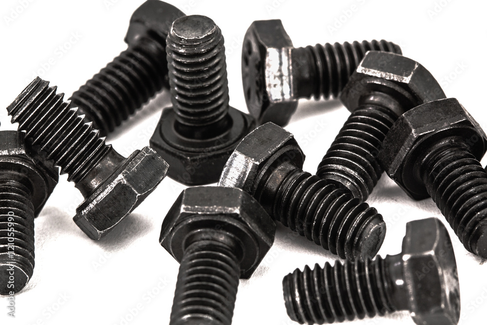 Hardened screws, isolated on white background Hardened screws, isolated on white background