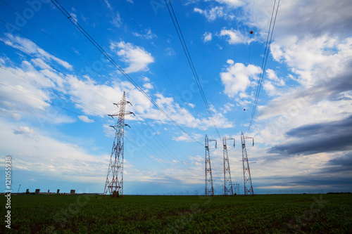 High voltage power lines photo