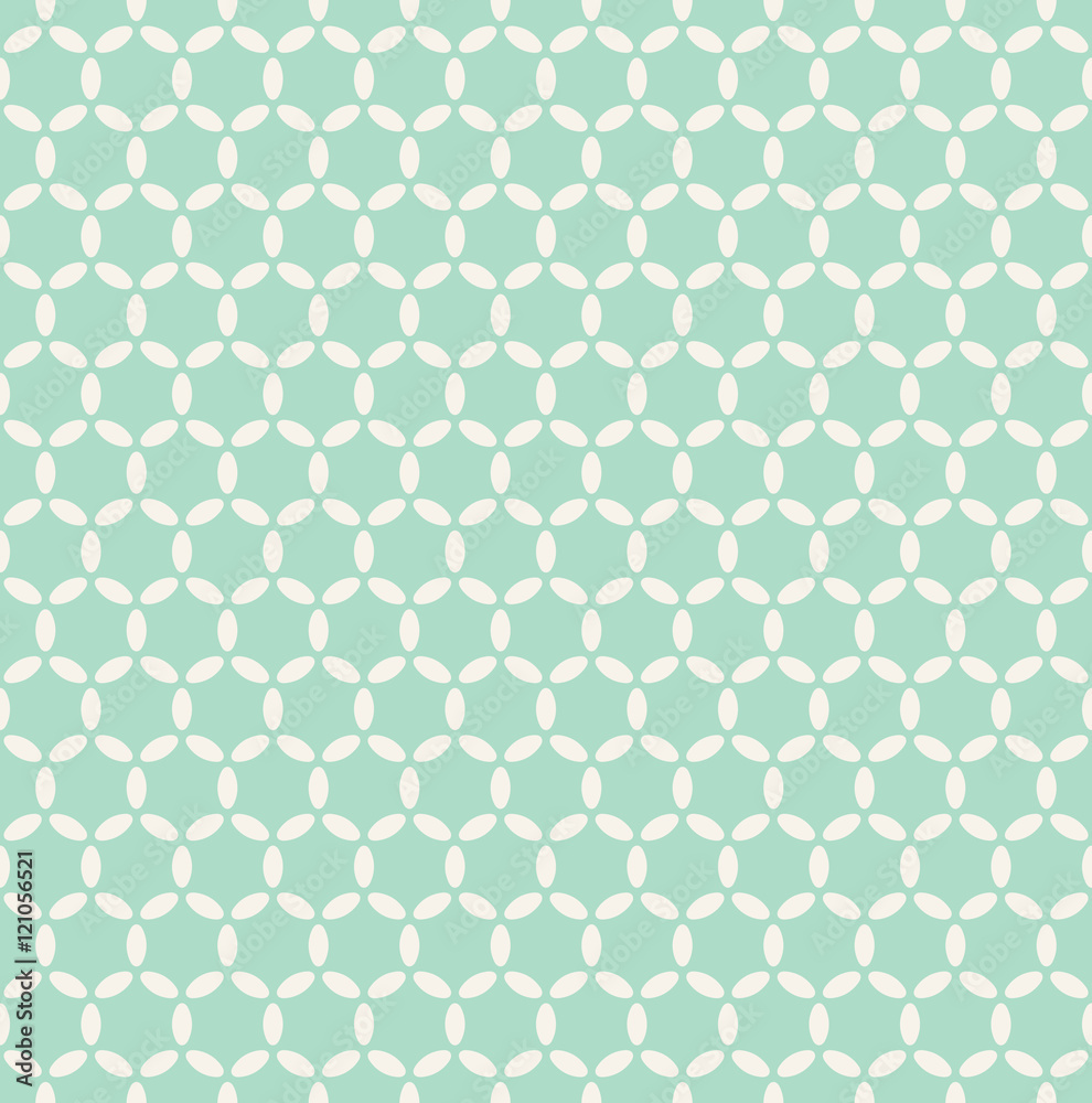 seamless circle grid pattern of ovals and dots.