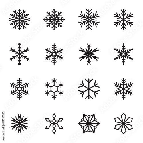 Snowflakes icons. Vector illustration