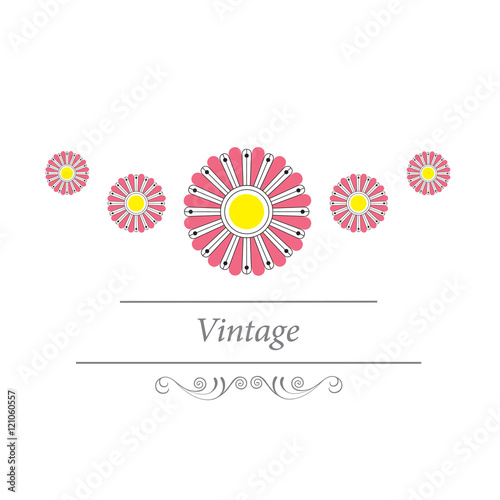 Fototapeta Naklejka Na Ścianę i Meble -  vintage card flower style