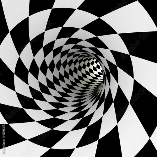 Checkered tunnel, 3D