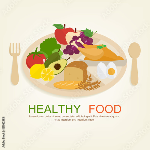 healthy food icon and background
