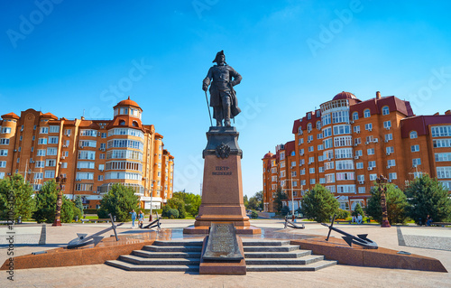 ASTRAKHAN,RUSSIA-SEPTEMBER 17,2016:Monument to Peter the Great on the waterfront Astrakhan photo